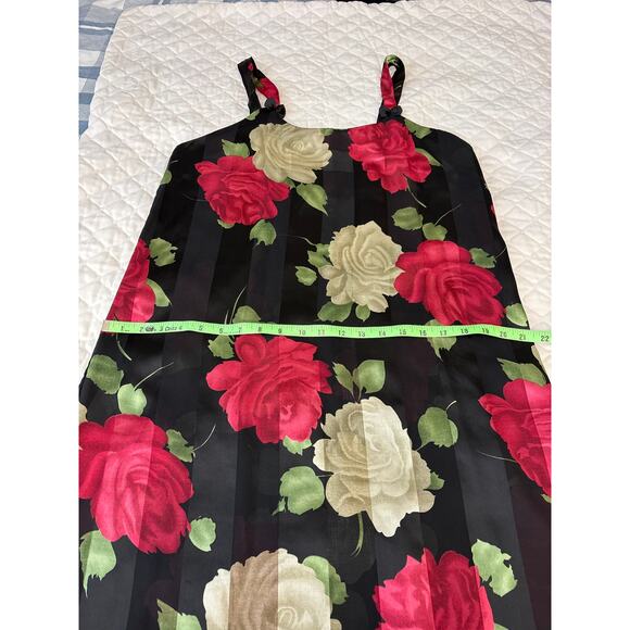 Vintage 90s Floral Slip Maxi Dress Sz L Roses Fairycore Whimsygoth Romantic - Picture 9 of 10